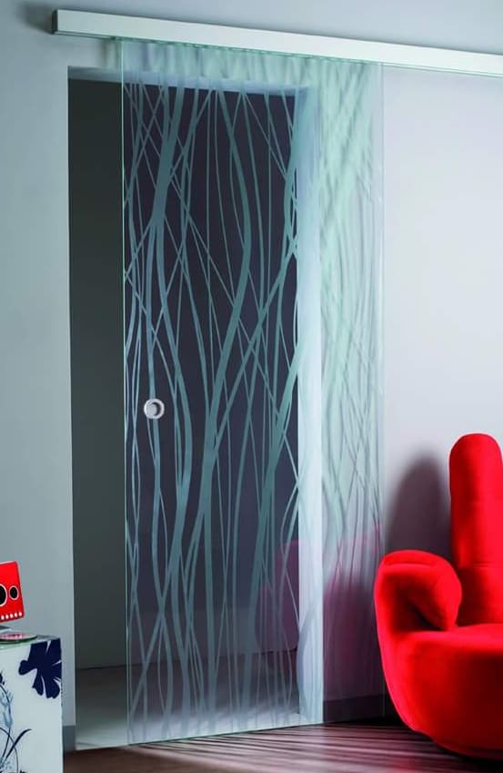 porta in vetro trasparente scorrevole