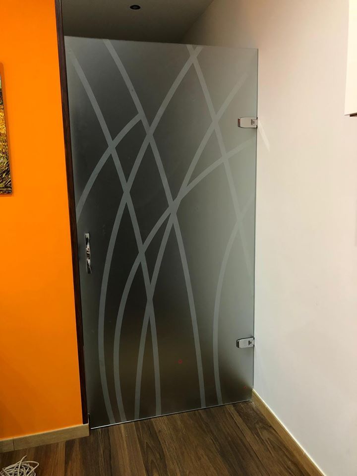 porta da interni in vetro satinato