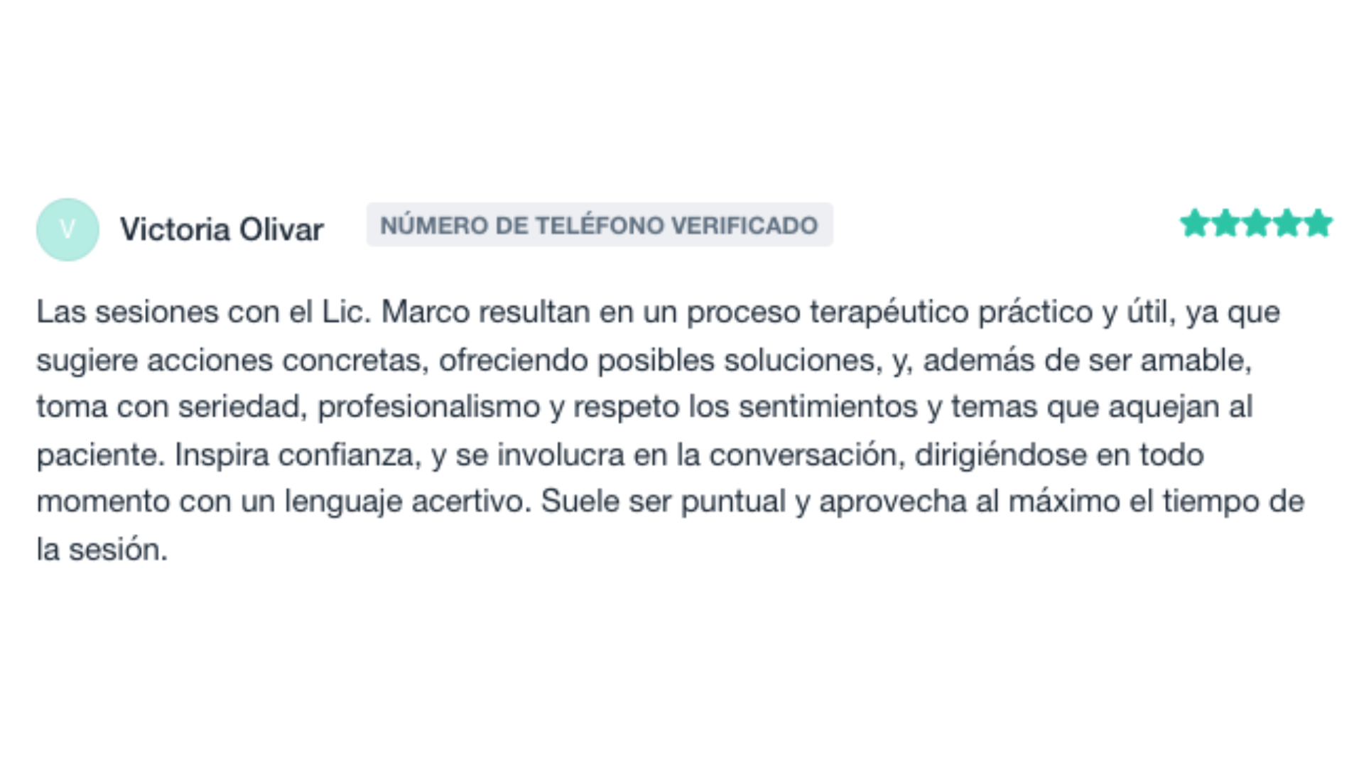 Opiniones sobre el Psicólogo Marco Rosas