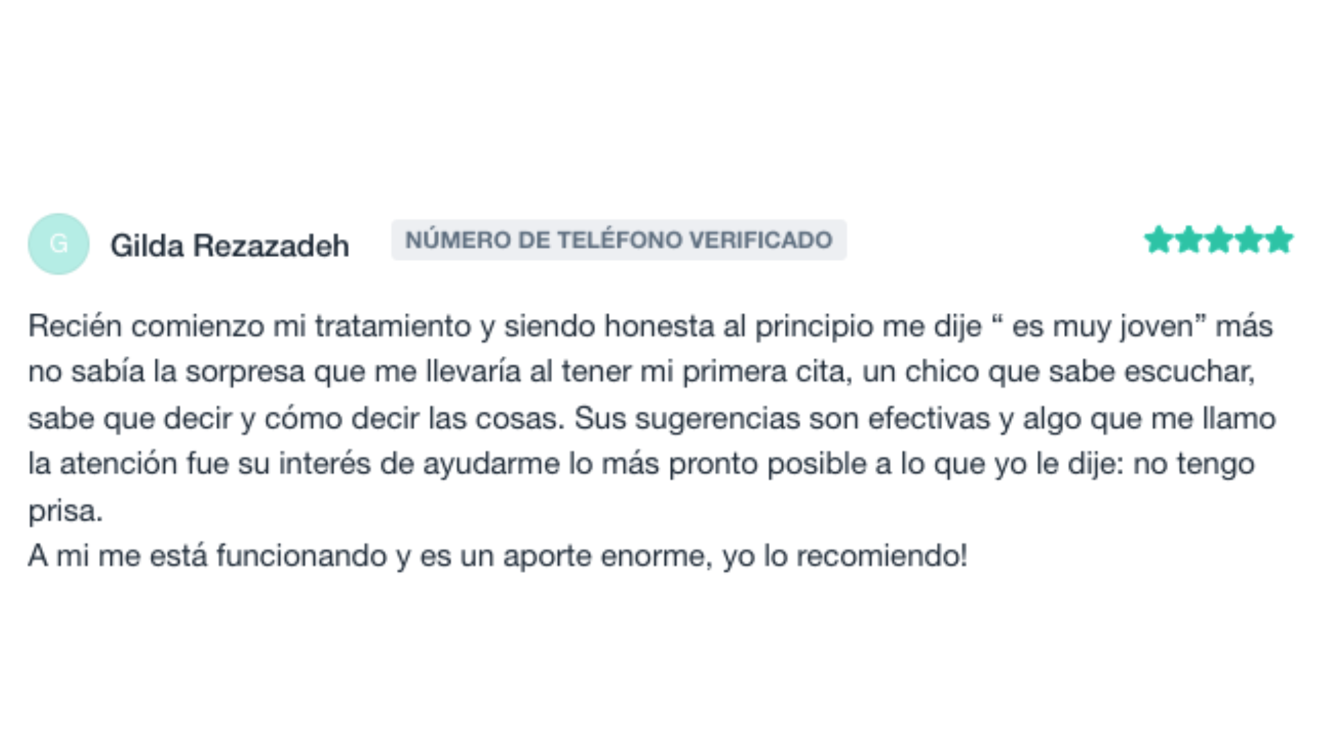 Opiniones sobre el Psicólogo Marco Rosas