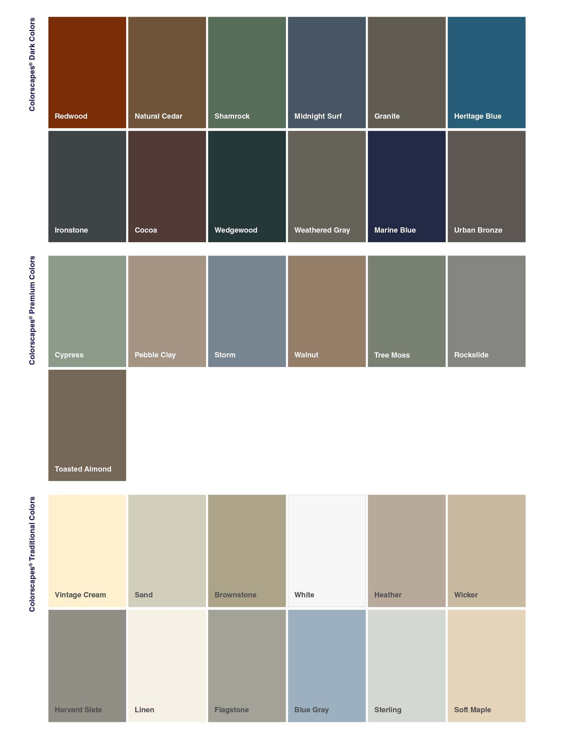 Siding color options