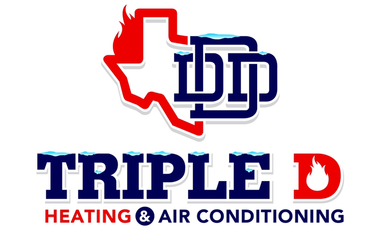 A logo for triple d heating and air conditioning