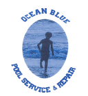 A logo for ocean blue pool service and repair