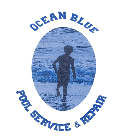 A logo for ocean blue pool service and repair