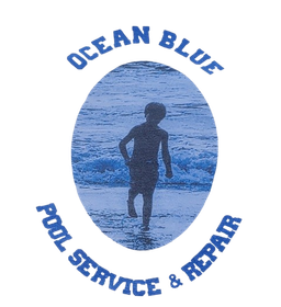 A logo for ocean blue pool service and repair