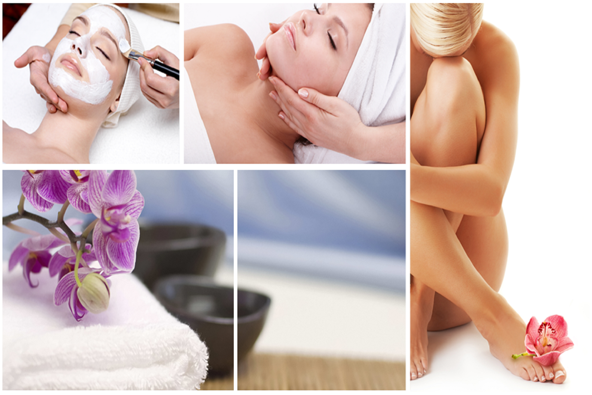 Eine Frau bekommt in einem Spa eine Gesichtsbehandlung