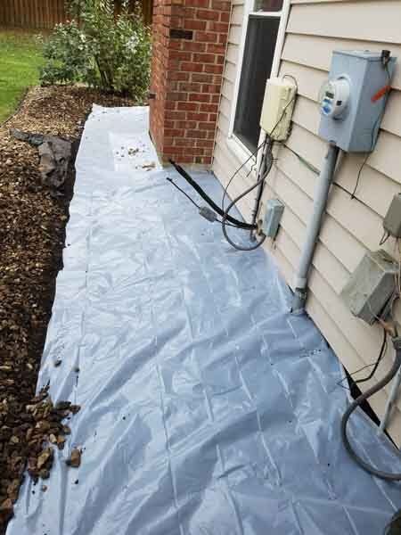 plastic sheet outside