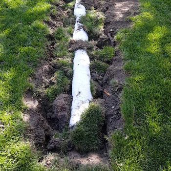 french drain installed in yard