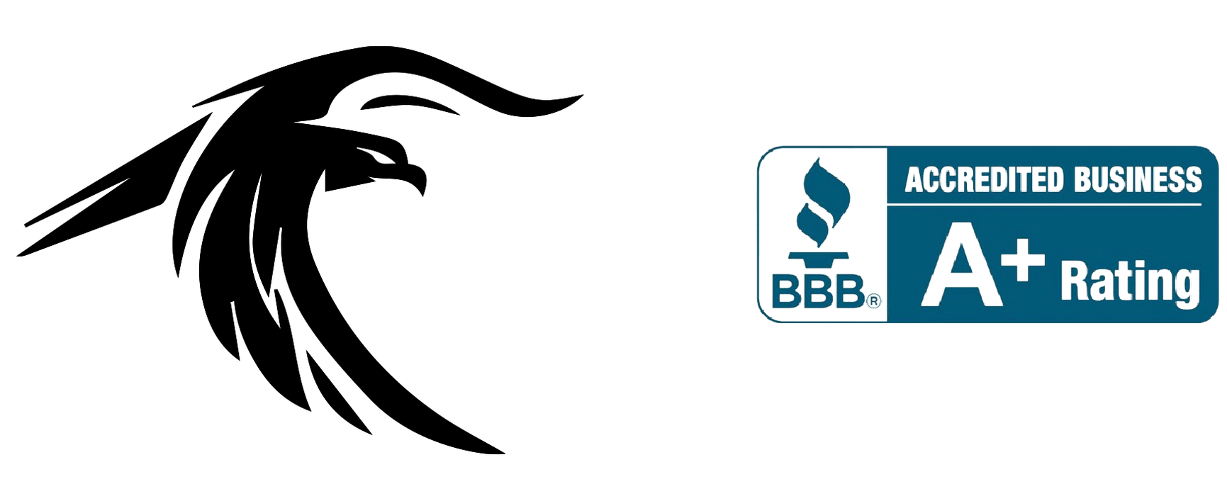 A logo for an accredited business with a bird on it