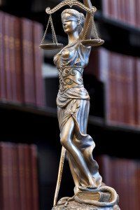 Lady Justice Statue in Library