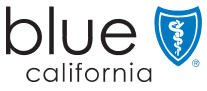 The blue california logo is a blue shield with a caduceus on it.