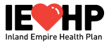 The inland empire health plan logo has a red heart in the middle.