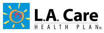 The l.a. care health plan logo with a sun in the middle