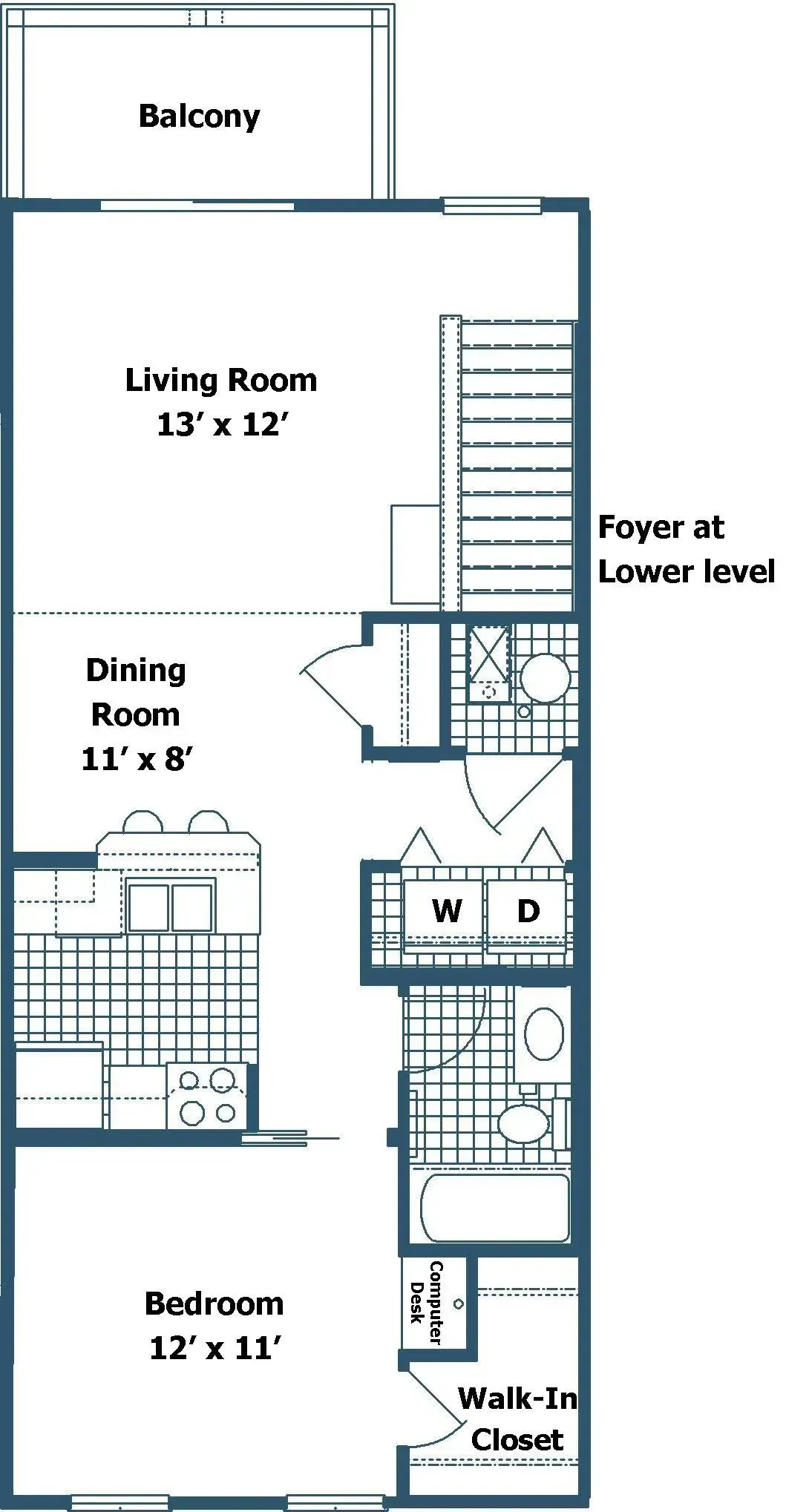 One Bedroom Upstairs