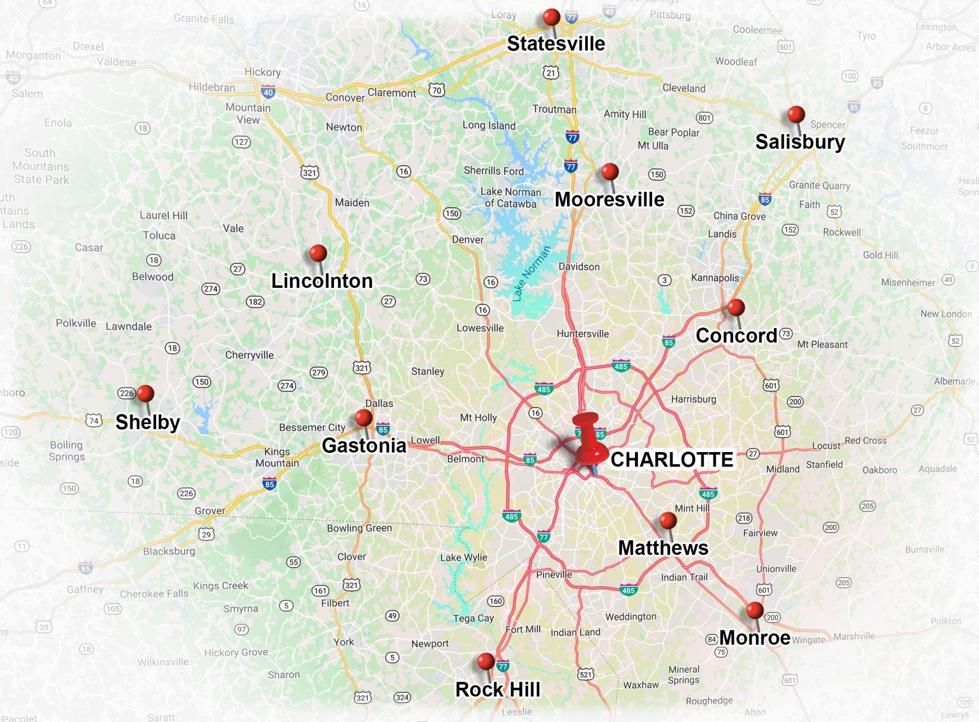 Our Areas of Service Map