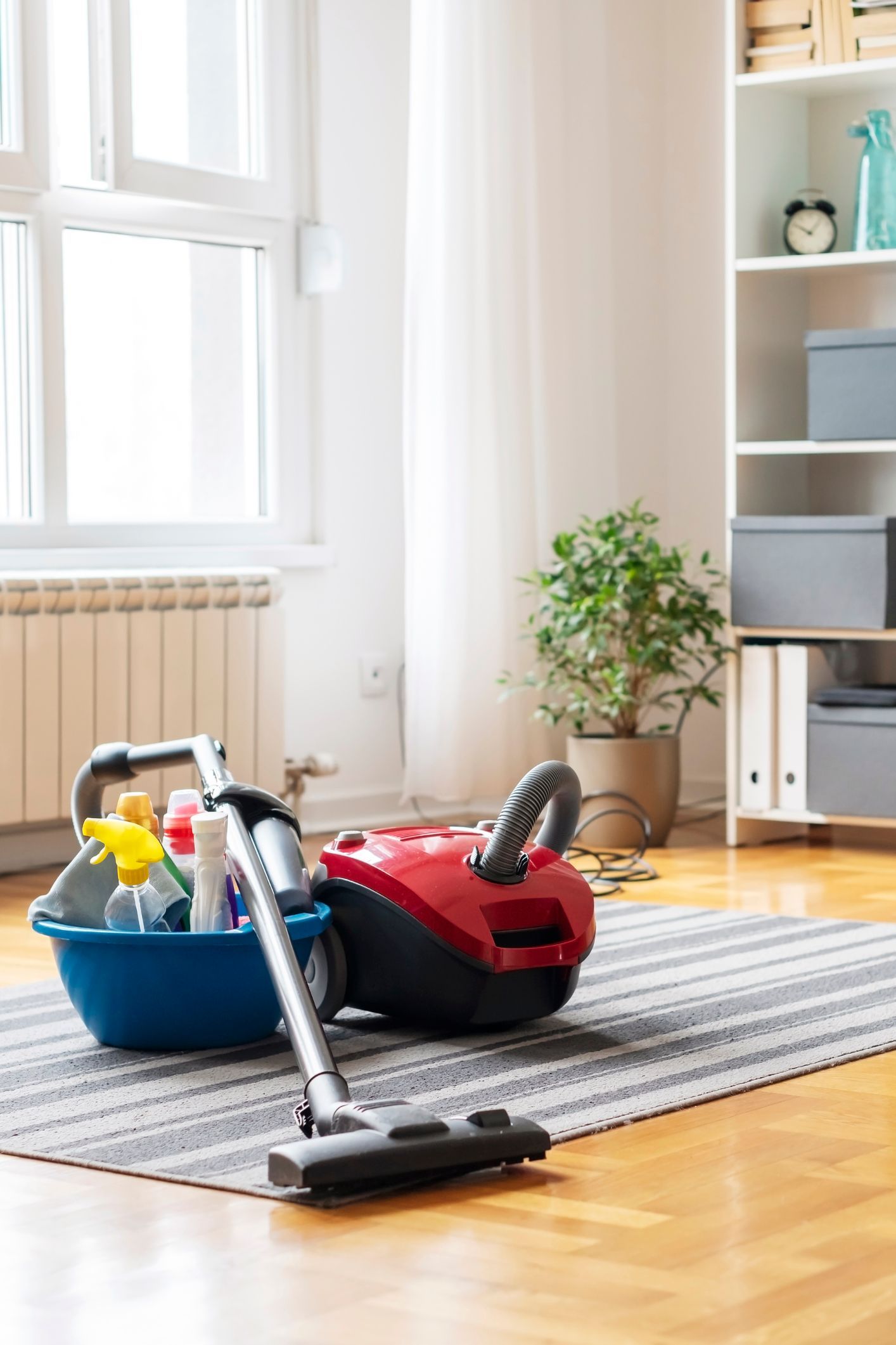 Vacuum Cleaner on A Rug in A Living — Houston, TX — ACC Cleaning Services LLC