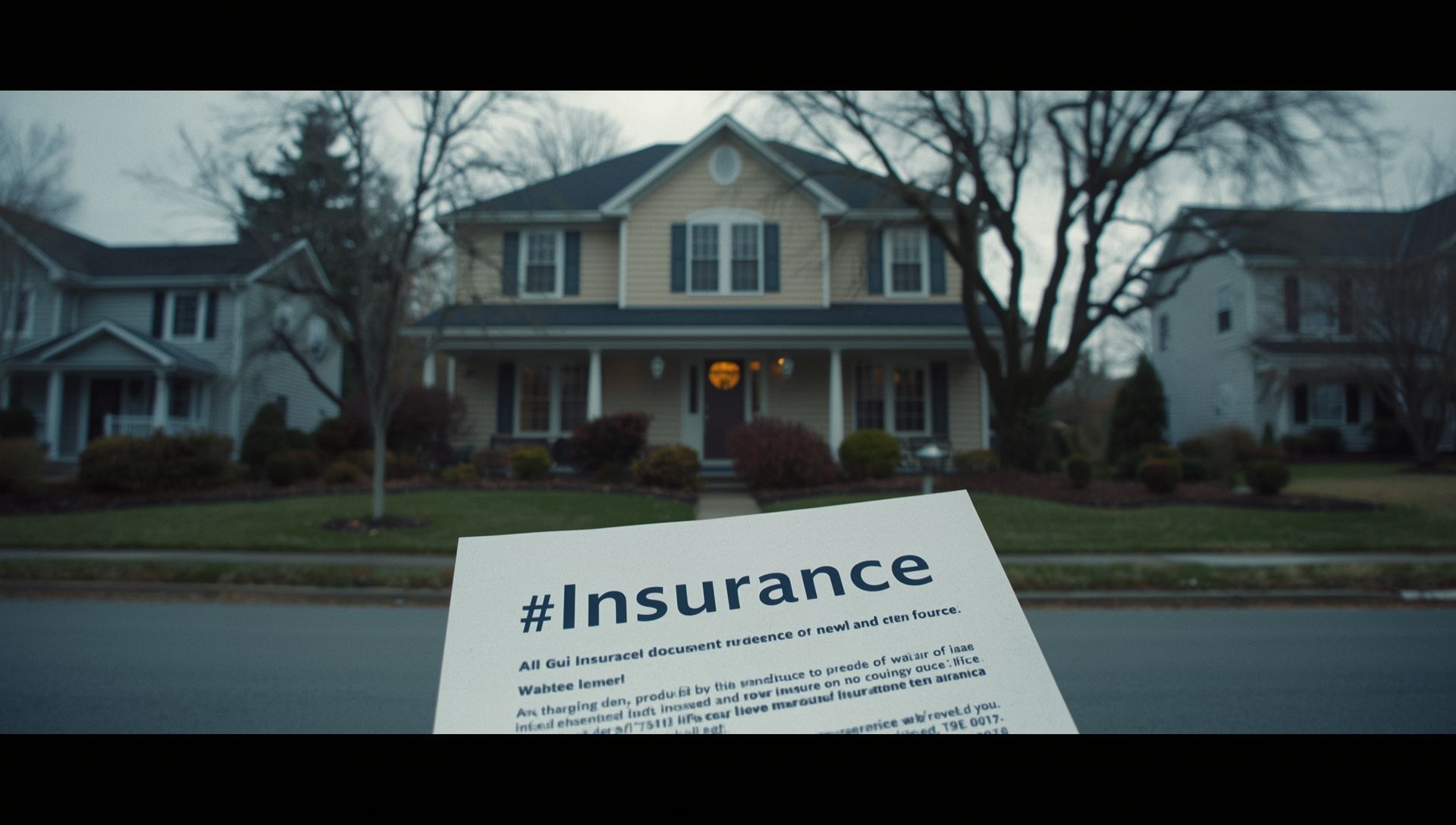 Suburban home with insurance renewal risk factors