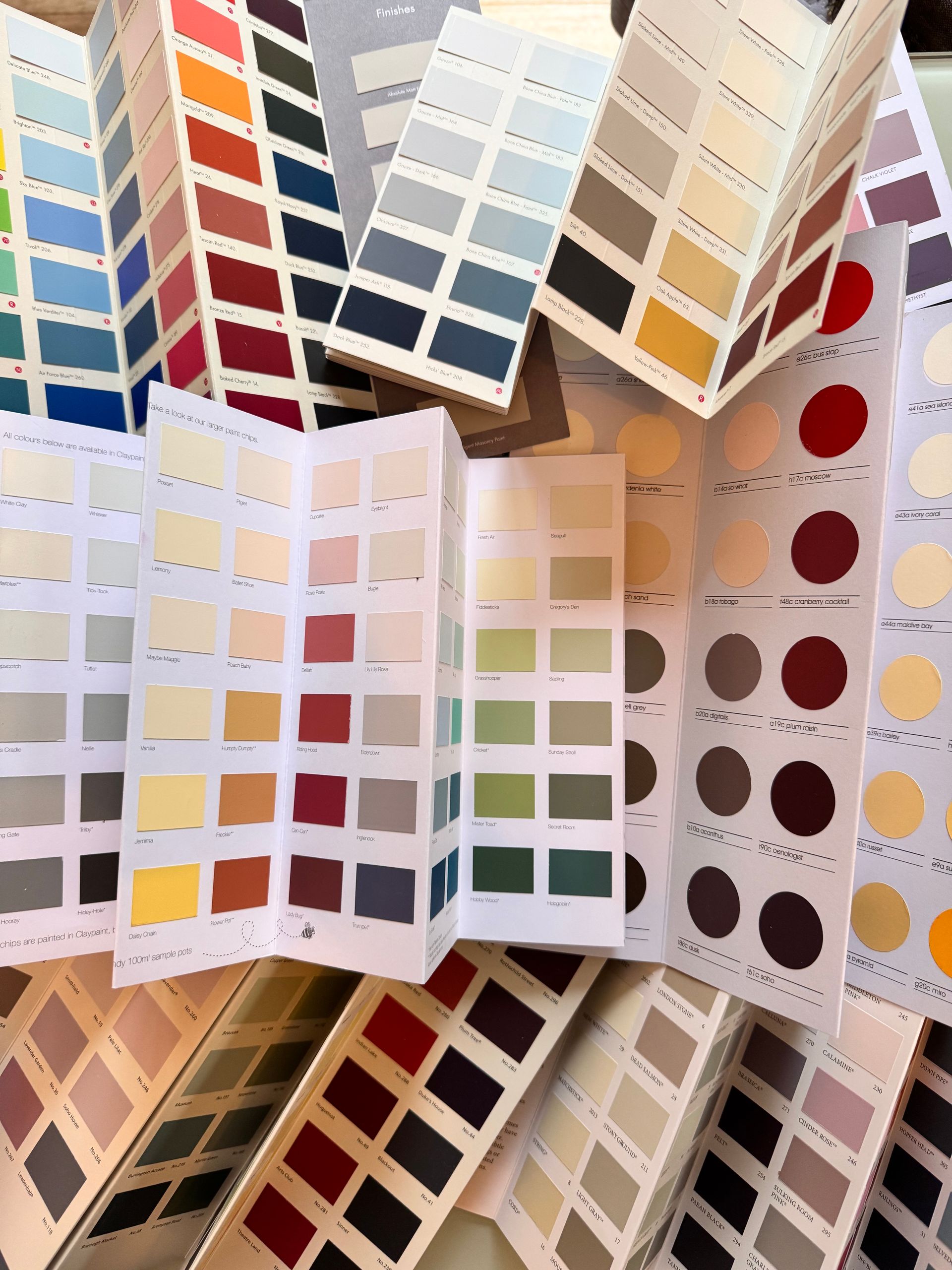 Colourful paint charts