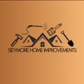 Logo for Seymore Home Improvements with tools and a house outline on an orange background.