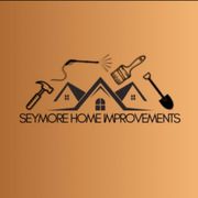 Logo for Seymore Home Improvements with tools and a house outline on an orange background.
