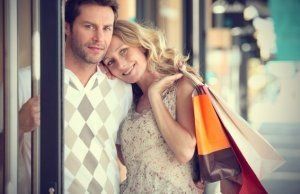man and woman at shopping