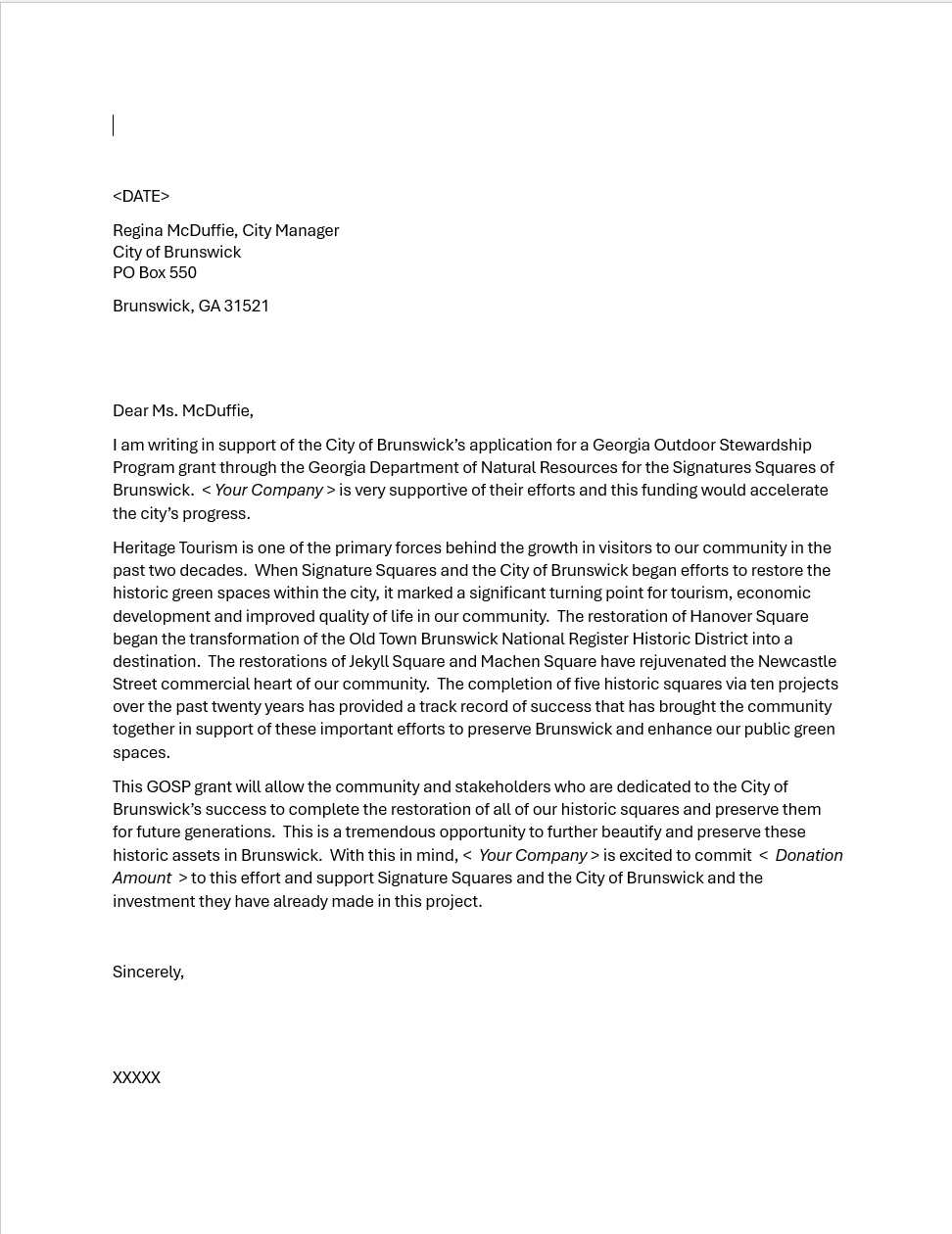 Letter of Financial Commitment