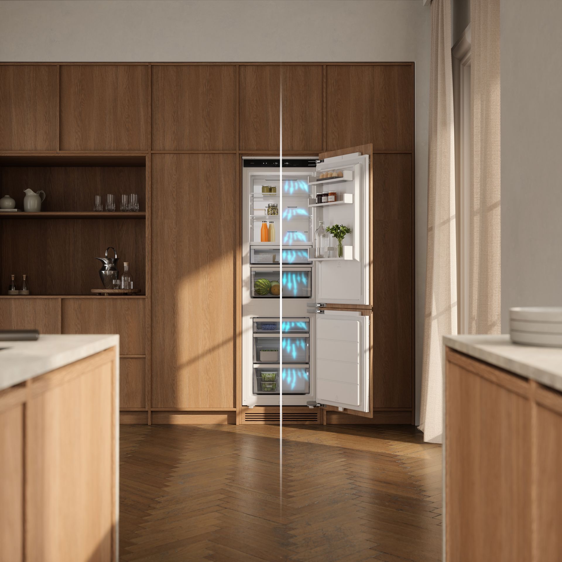 ATAG 8-serie koelen koelkast sfeer keuken hout