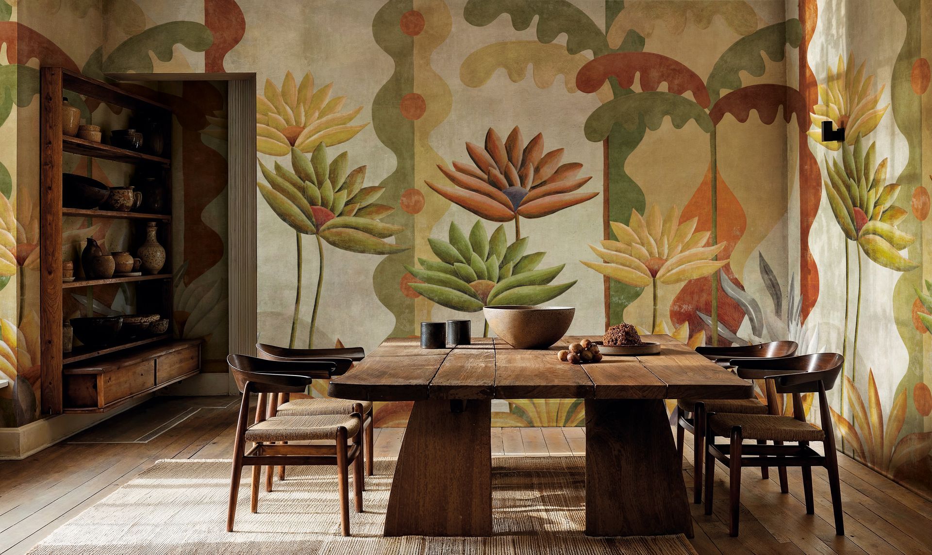 Coordonne Sarape Agaves Indigo eetkamer