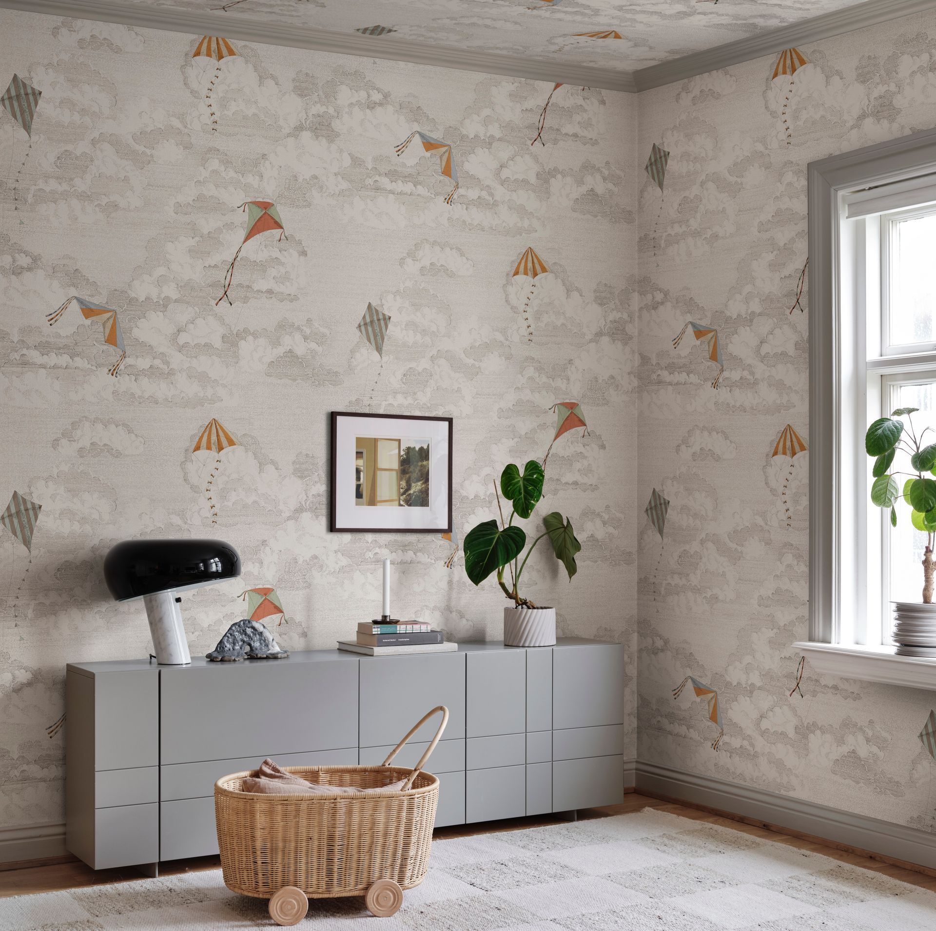 Sandberg Wallpaper - Bonnie and Kites - Graphite