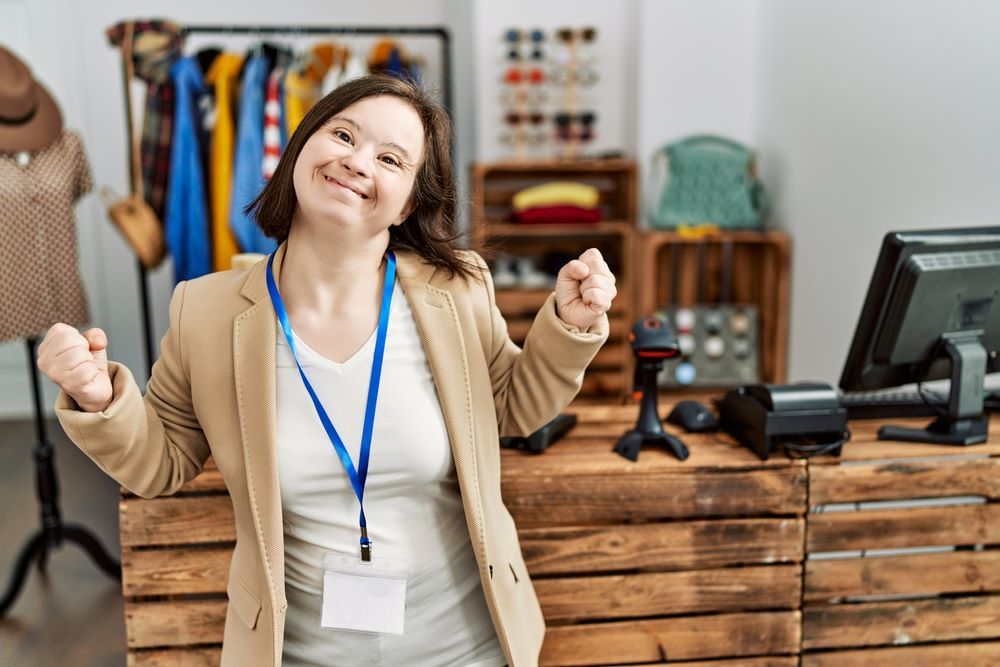 A Woman is Standing in Front of a Counter in a Clothing Store — Supportability Care Services in West Rockhampton, QLD