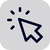A black and white icon of a mouse pointer on a gray background.