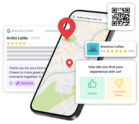 A cell phone with a map on the screen.