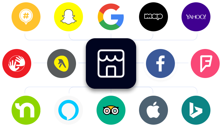 A bunch of social media icons are displayed on a white background.