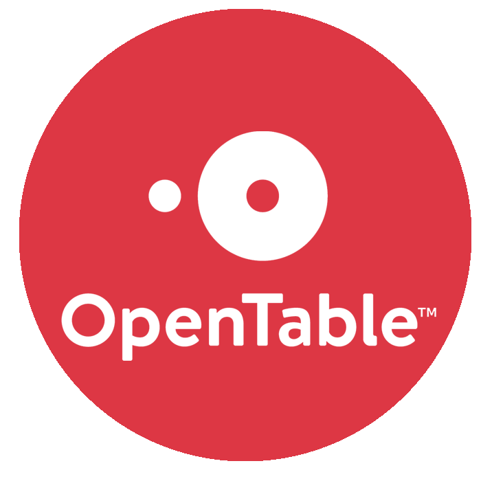 A red circle with the word opentable on it