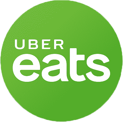 The uber eats logo is in a green circle.