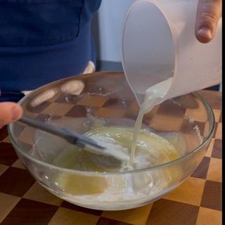 Emulsione della ganache al cioccolato bianco