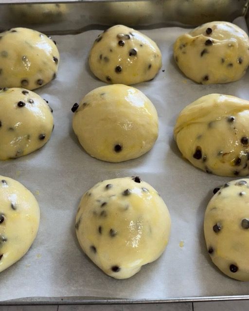 Pangoccioli raddoppiati di volume dopo la seconda lievitazione