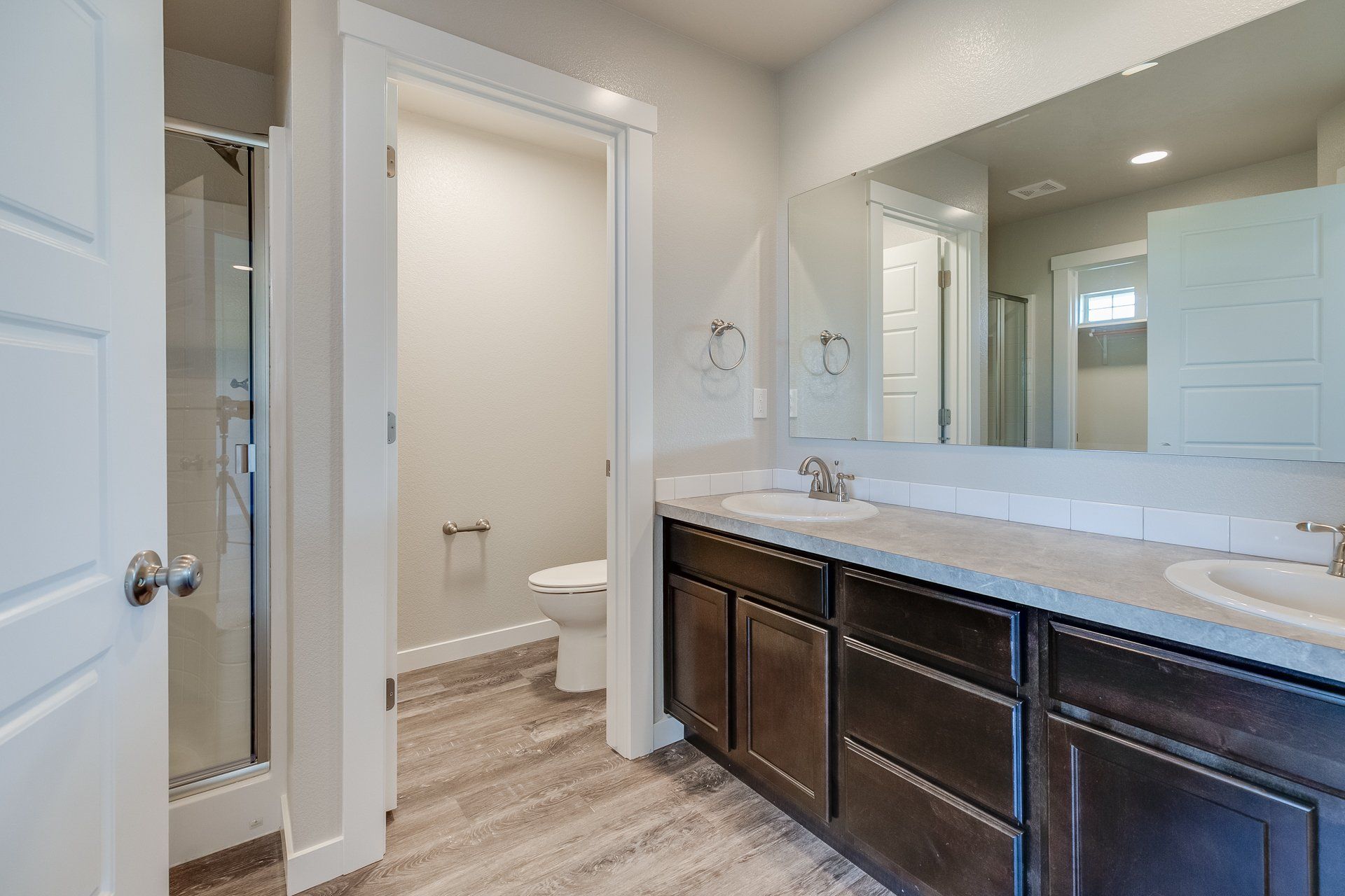 bathroom with double sinks