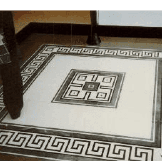 pavimento in pietra con decorazioni geometriche