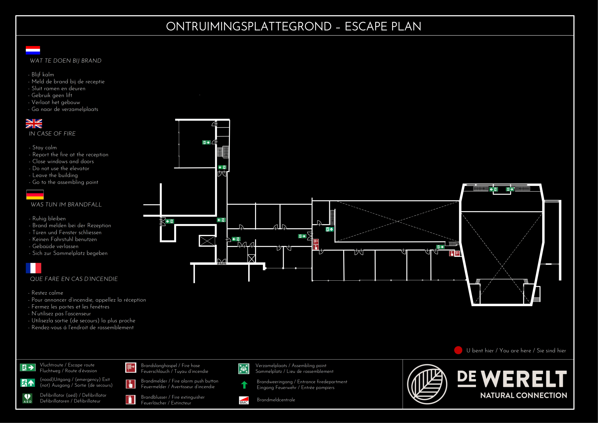 Ontruimingsplan Brandmeldinstallatie Hotel De Werelt Buro Appel