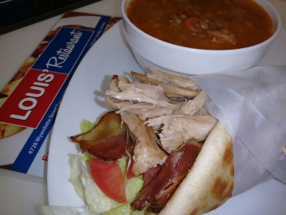 Homemade soup and Gyro