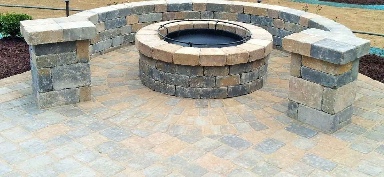 Fire Pit On Corner Area — Beaver County, PA — McCreary's Lawn Care