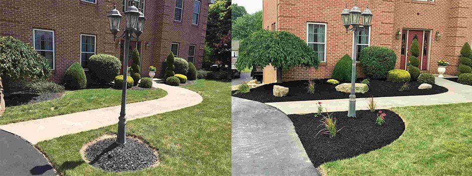 Before And After Landscaped Mulch Installed — Beaver County, PA — McCreary's Lawn Care