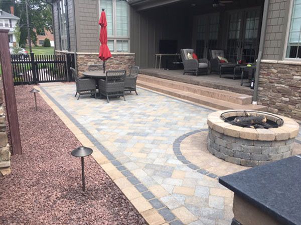 Landscaped Fire Pit Area — Beaver County, PA — McCreary's Lawn Care