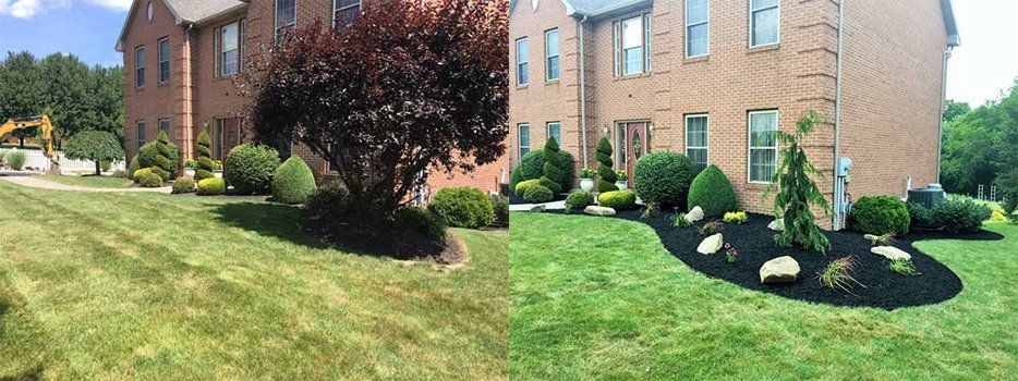 Before And After Mulch Installed — Beaver County, PA — McCreary's Lawn Care