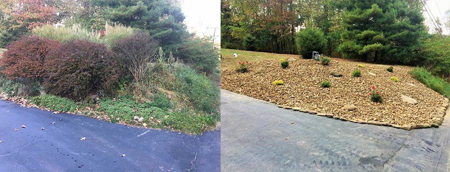 Before And After Stone And Shrubs — Beaver County, PA — McCreary's Lawn Care