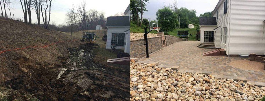 Before And After Patio Basketball Court — Beaver County, PA — McCreary's Lawn Care
