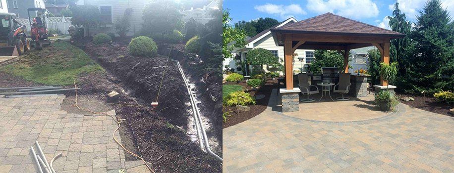 Before And After Gazebo Installation— Beaver County, PA — McCreary's Lawn Care
