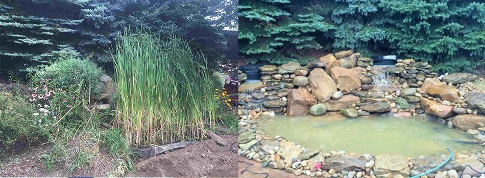 Before And After Water Feature— Beaver County, PA — McCreary's Lawn Care