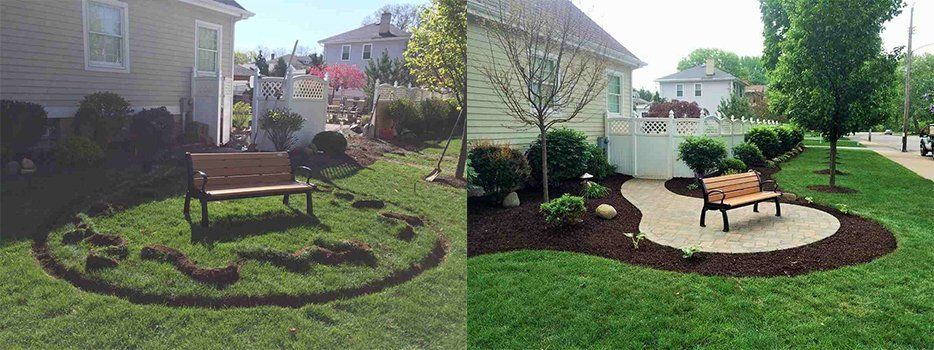 Before And After Patio And Bench — Beaver County, PA — McCreary's Lawn Care